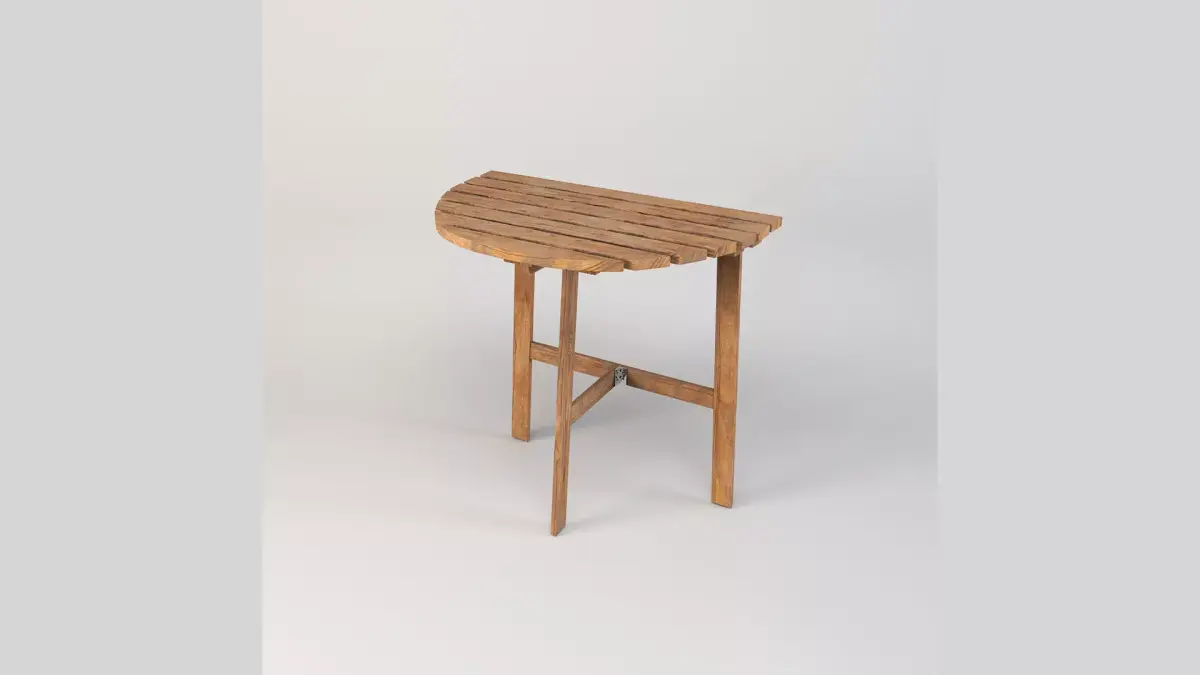 Outdoor Wooden Foldable Table Low-poly 3D model