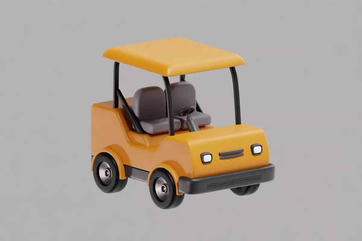 Golf Cart Cartoon Low-poly 3D model