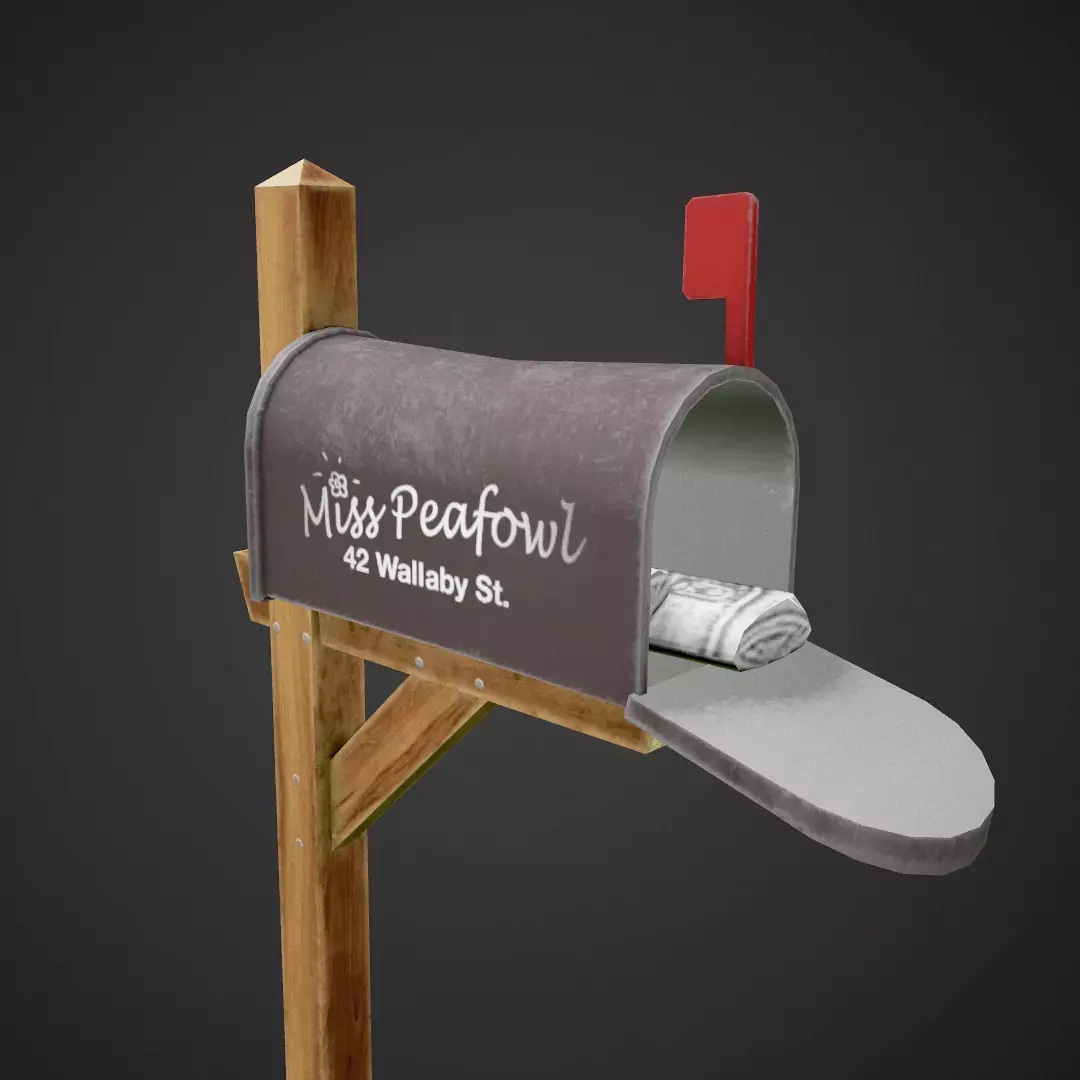 Cartoon Mailbox Low-poly 3D model purchase