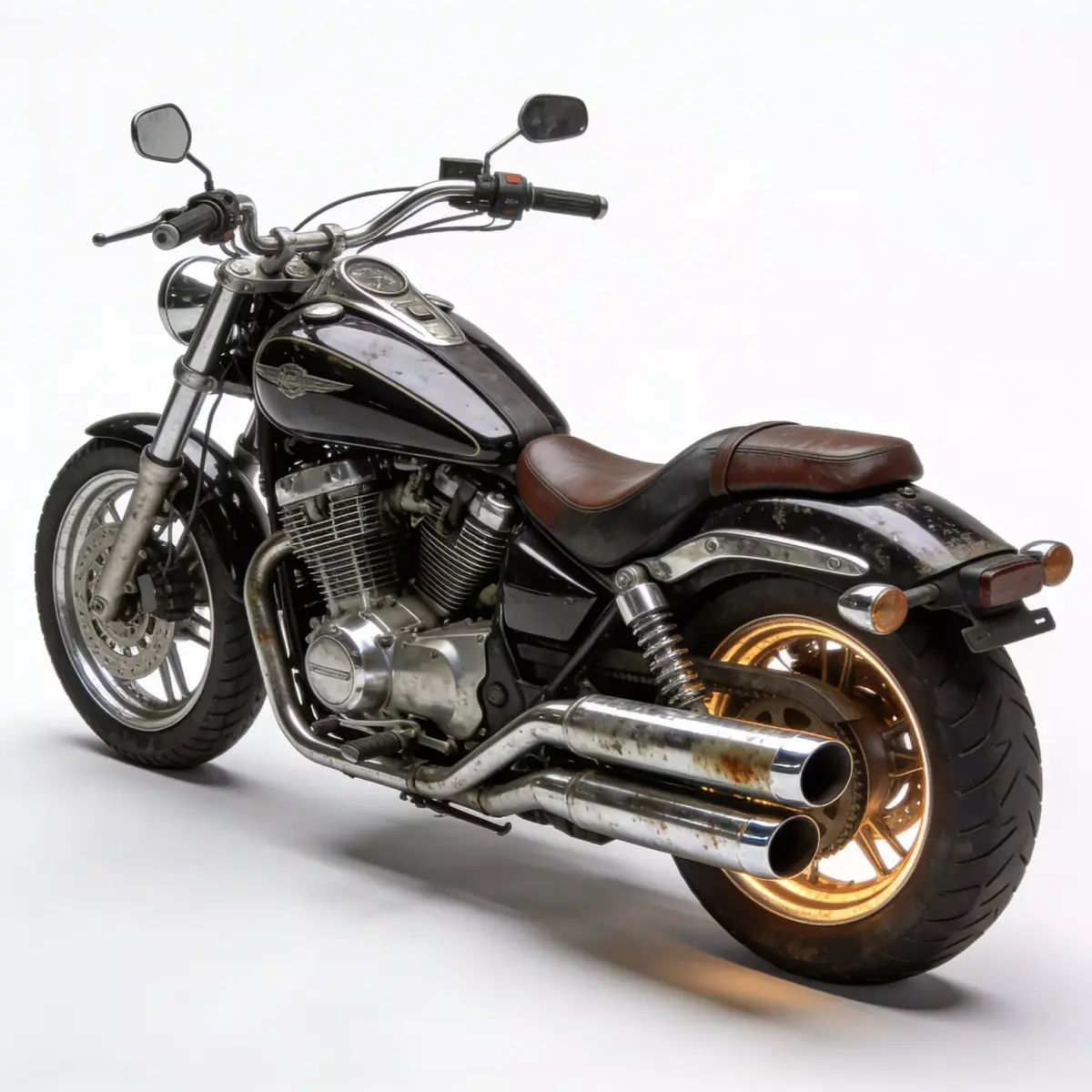 Realistic 80s Classic Cruiser Motorcycle 3D Model Low-poly 3D model