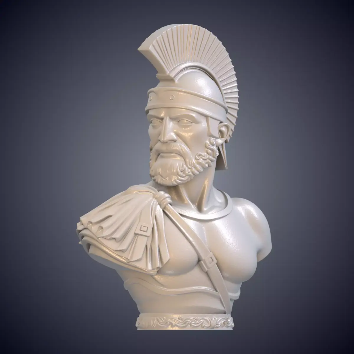 Ancient Spartan Warrior Helmeted Soldier Statue Decor PM-1024 3D print model