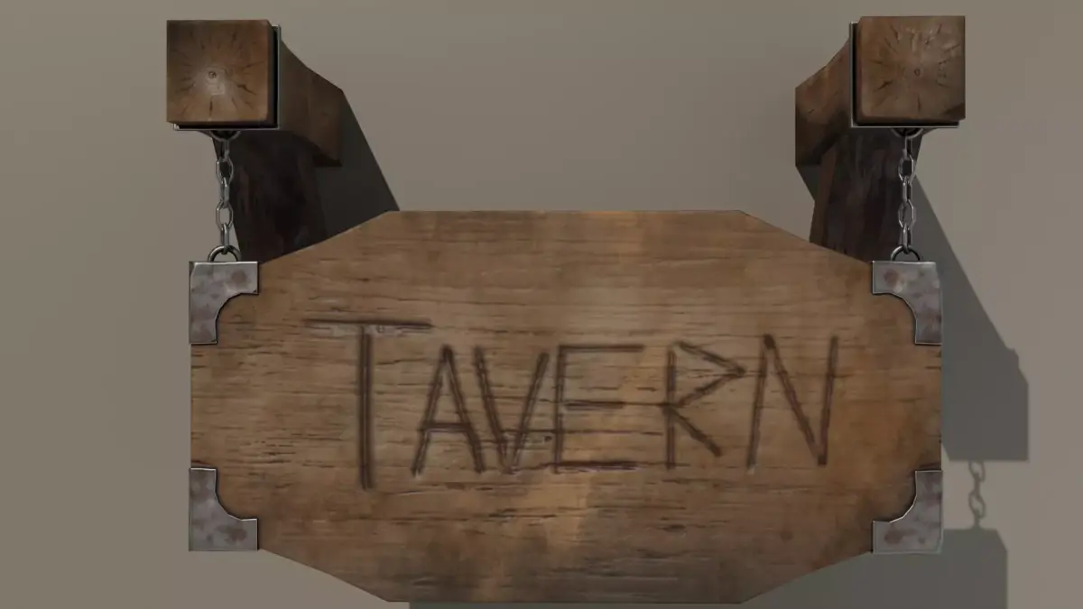 Tavern Sign Low-poly 3D model