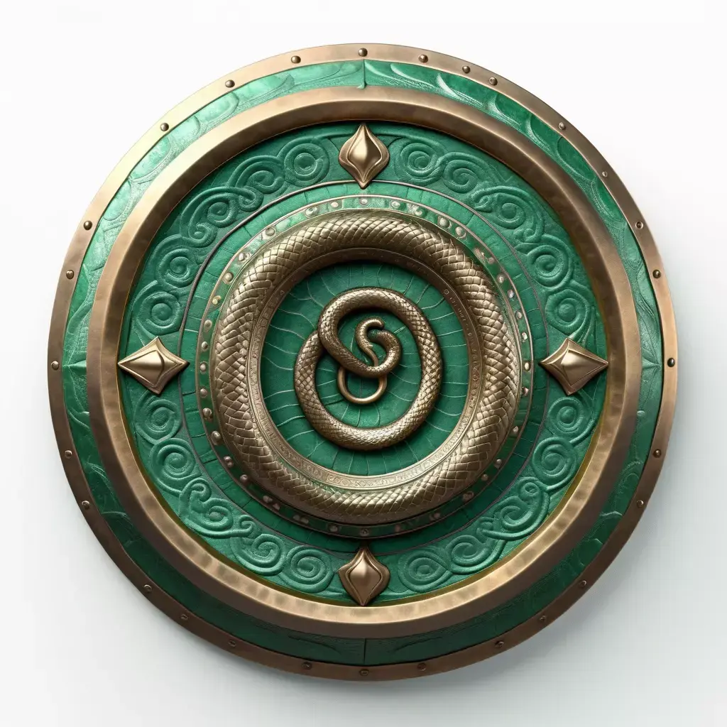 Mythical Serpent Shield Medallion 3D model