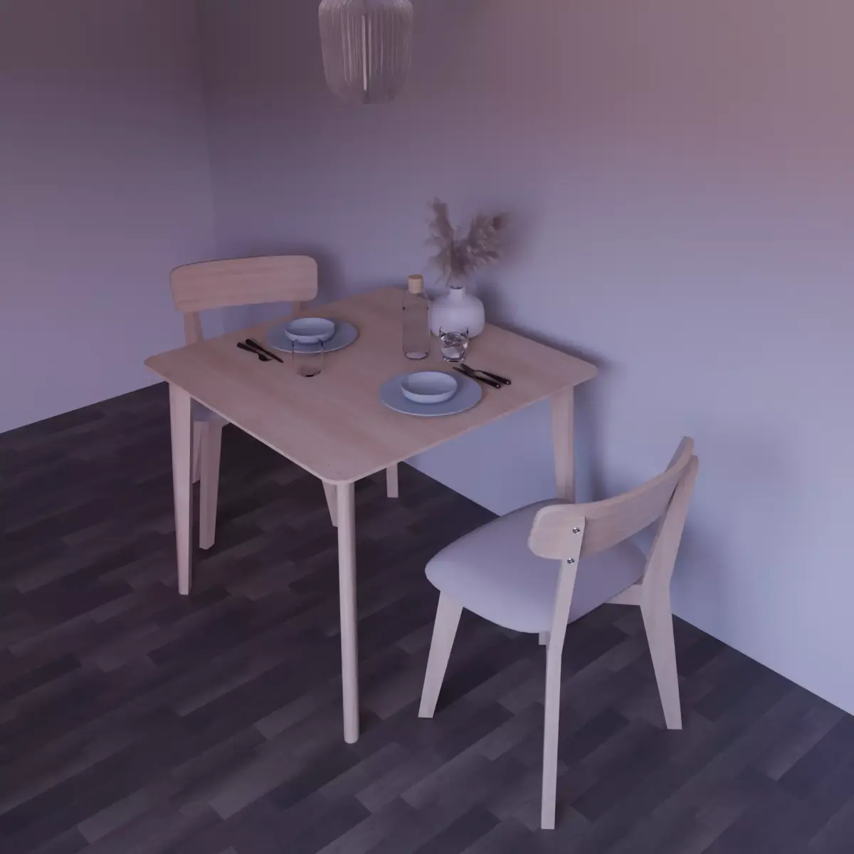 Dining Set IKEA LISABO 3D model