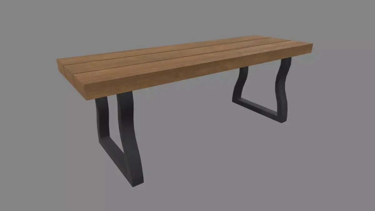 Low Poly Bench 03 Low-poly 3D model