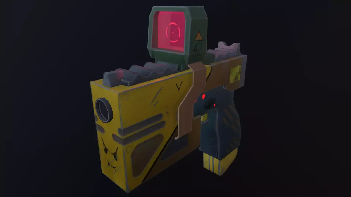 Stylized Gun Low-poly 3D model 3