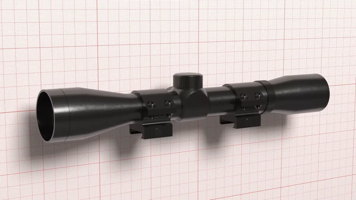 BSA Optics 4x32 scope Low-poly 3D model