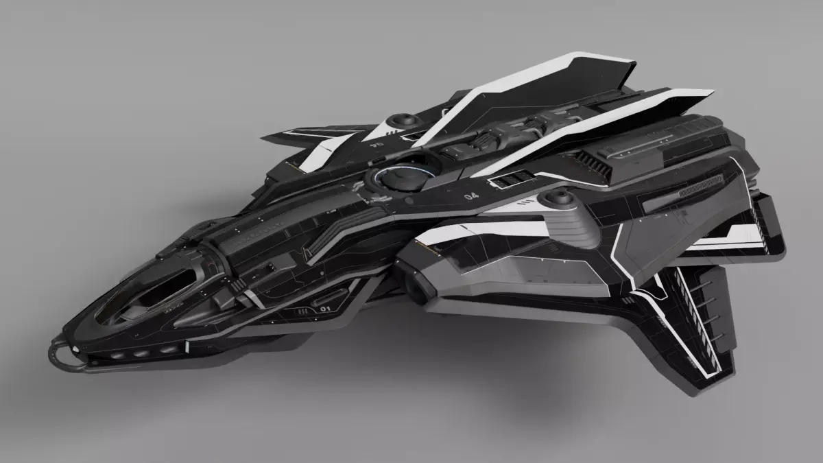 Spaceship v1 with full interiors 3D model