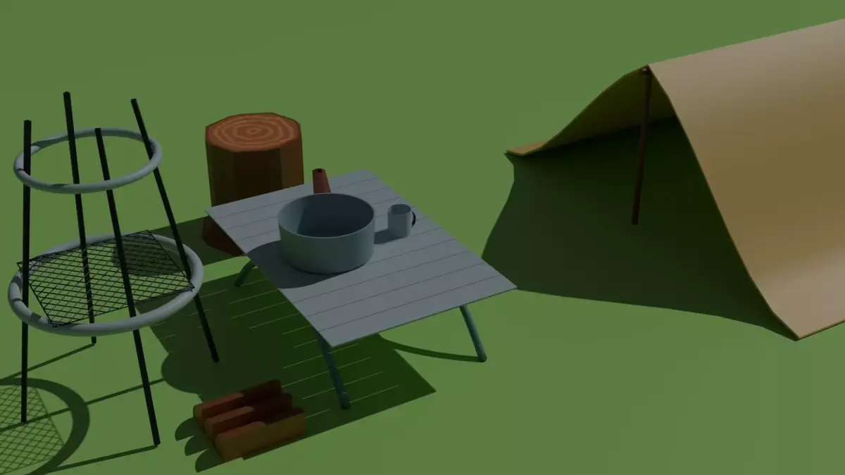 Free Camping Pack Free low-poly 3D model
