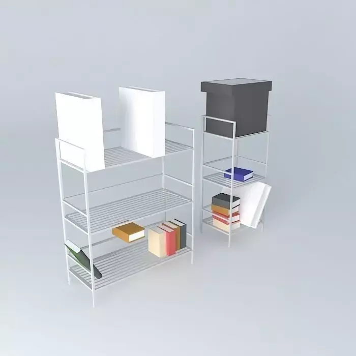 Shelves metal shelving unit with box on top Free 3D model purchase