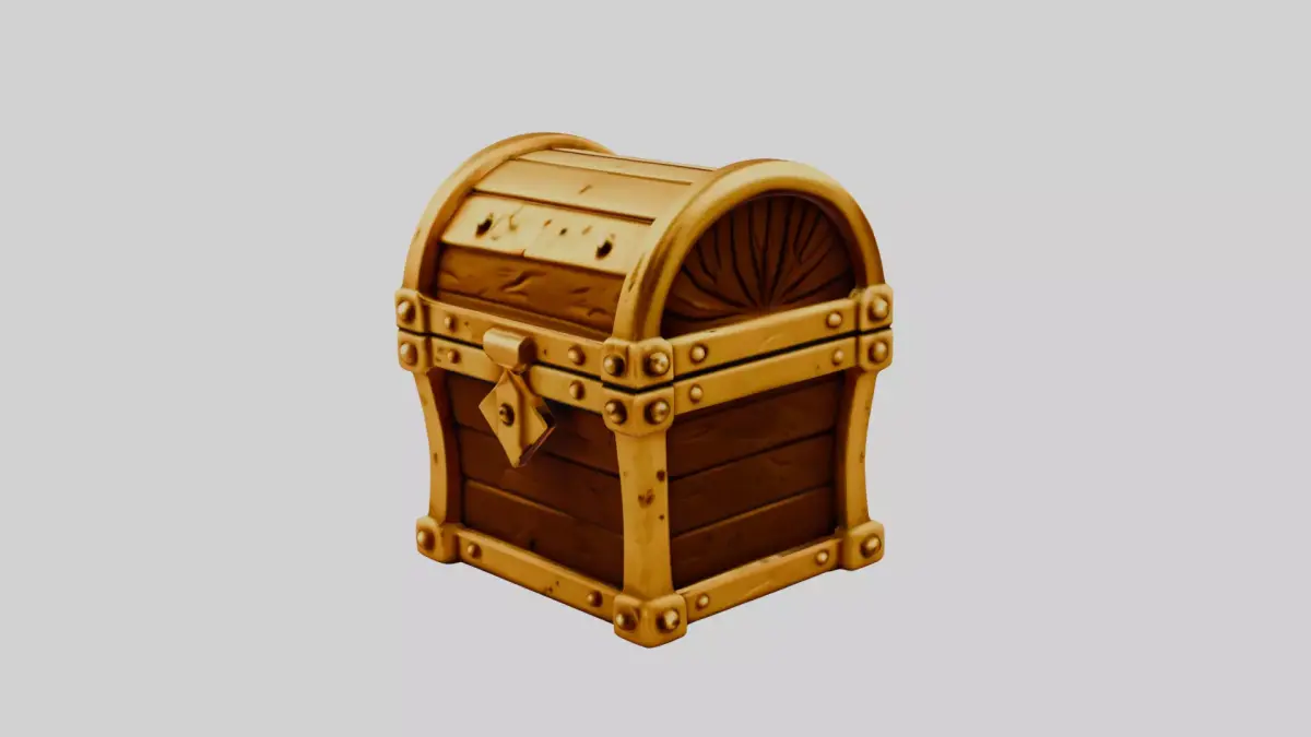 Treasure Chest Gold  Low-poly 3D model