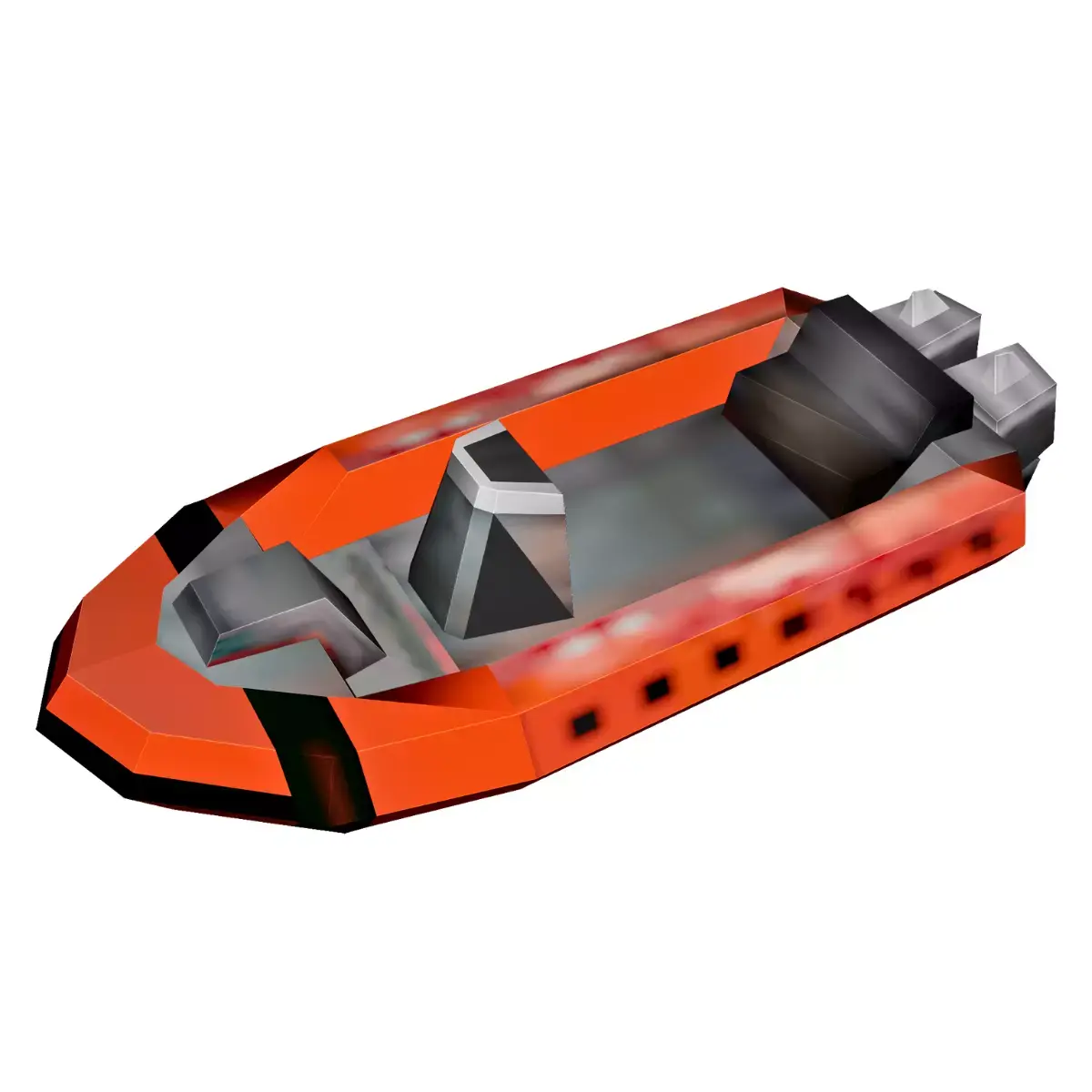 Stylized Inflatable Rescue Speedboat 3D model