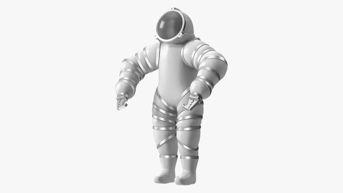 Atmospheric Diving Suit White Rigged for Maya 3D model