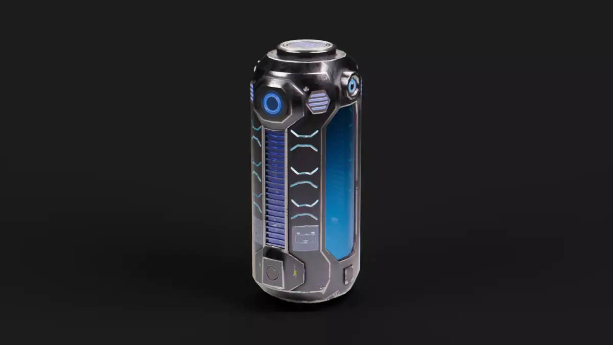 Sci-Fi Energy Cell Battery Low-poly 3D model