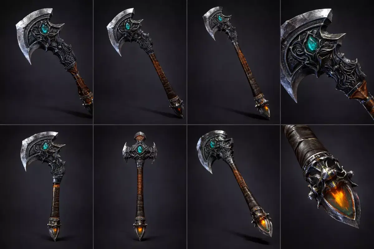 Shadow Ember Battle Axe Low-poly 3D model