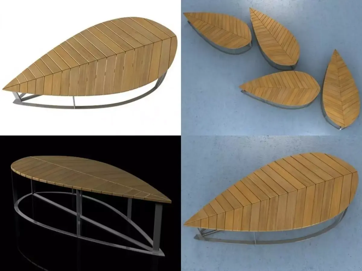 Leaf Bench Free 3D model