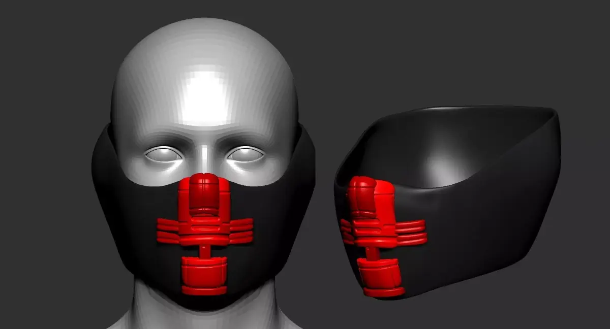 gas mask helmet scifi high poly sculpt 3d printable  3D model 7