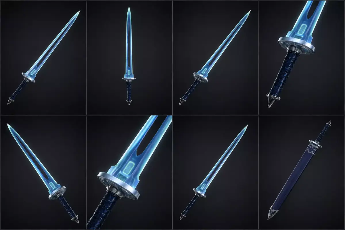 Frostcore Blade Low-poly 3D model