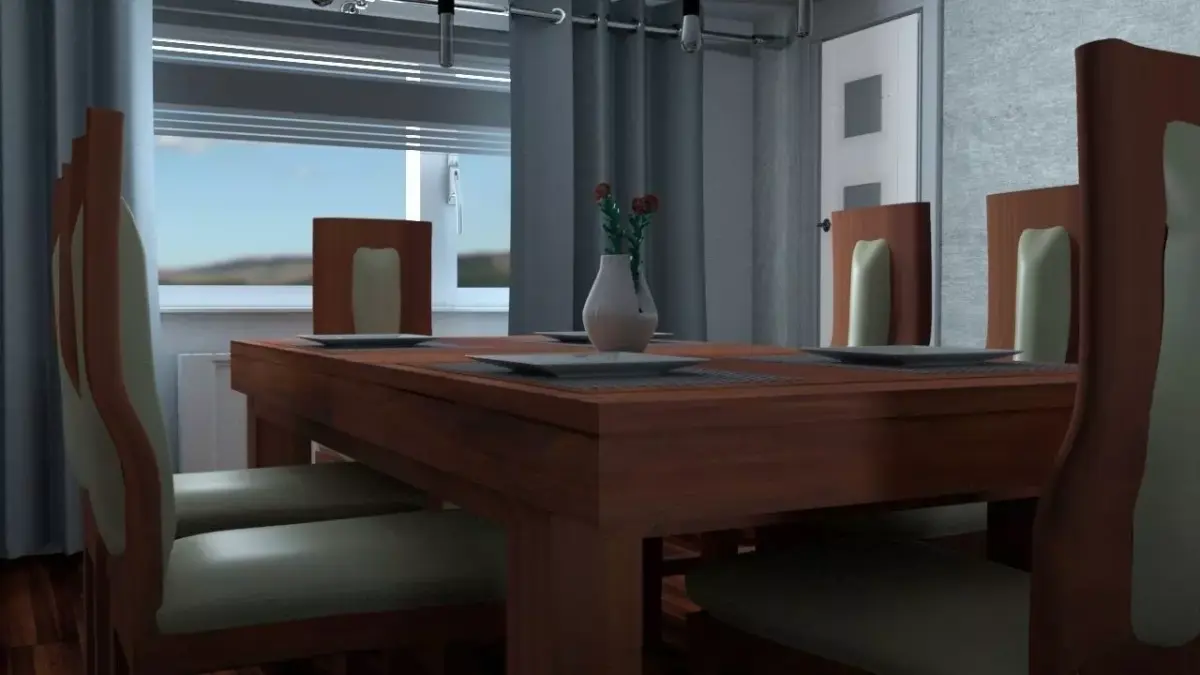 Table with chairs Free 3D model purchase