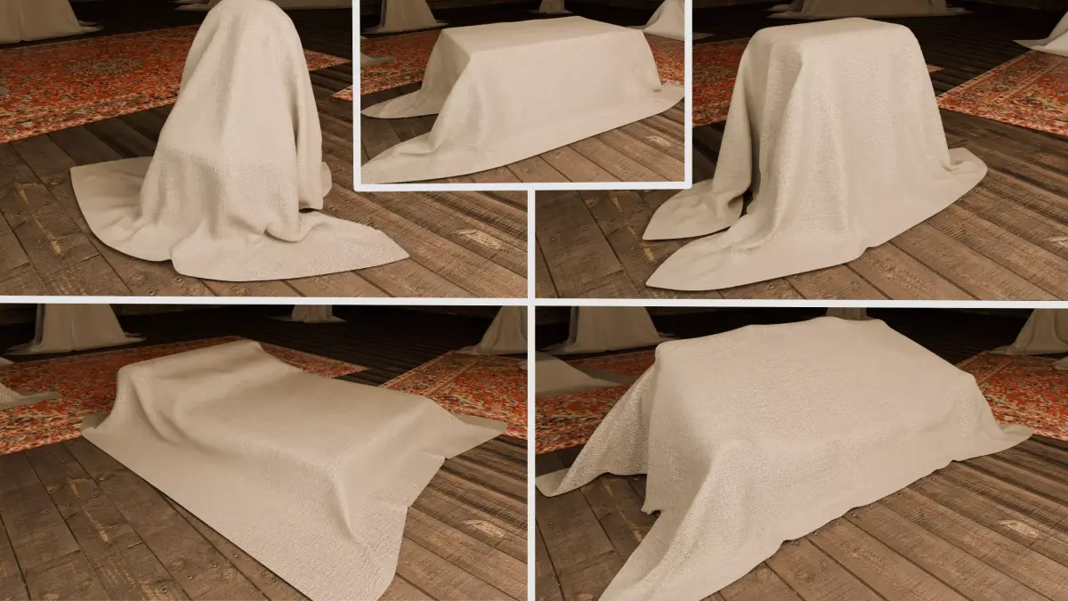 Shrouded Furniture Pack for Game Development Free low-poly 3D model