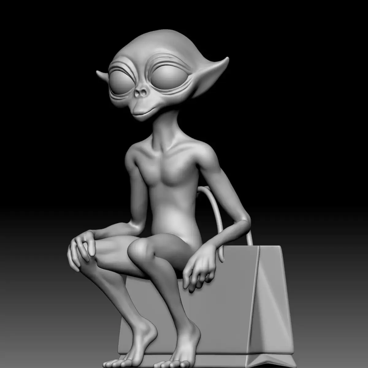 Alien Statue - 0280 3D print model