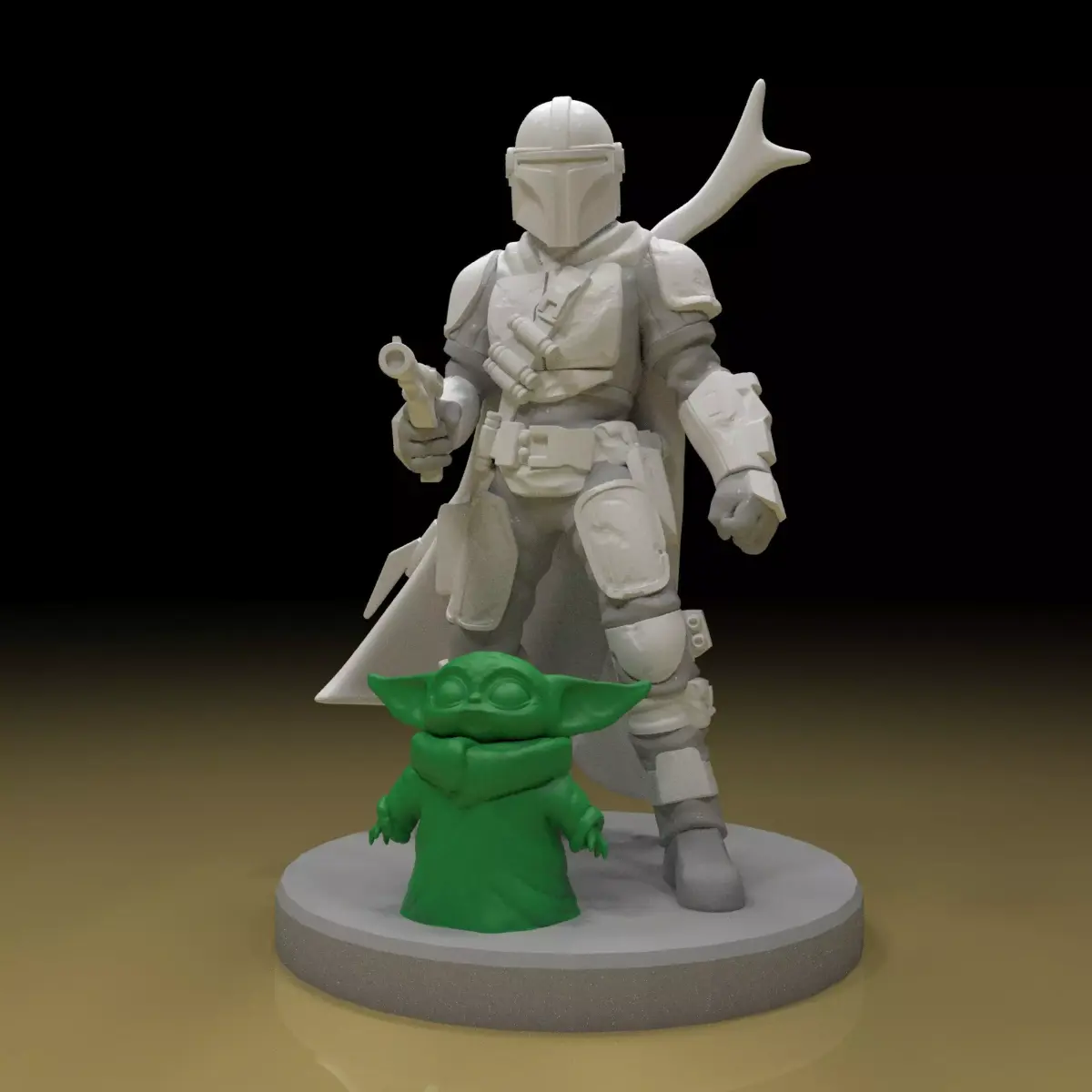 The Mandalorian 3d Model  and  keychain ready for printing 3D print model