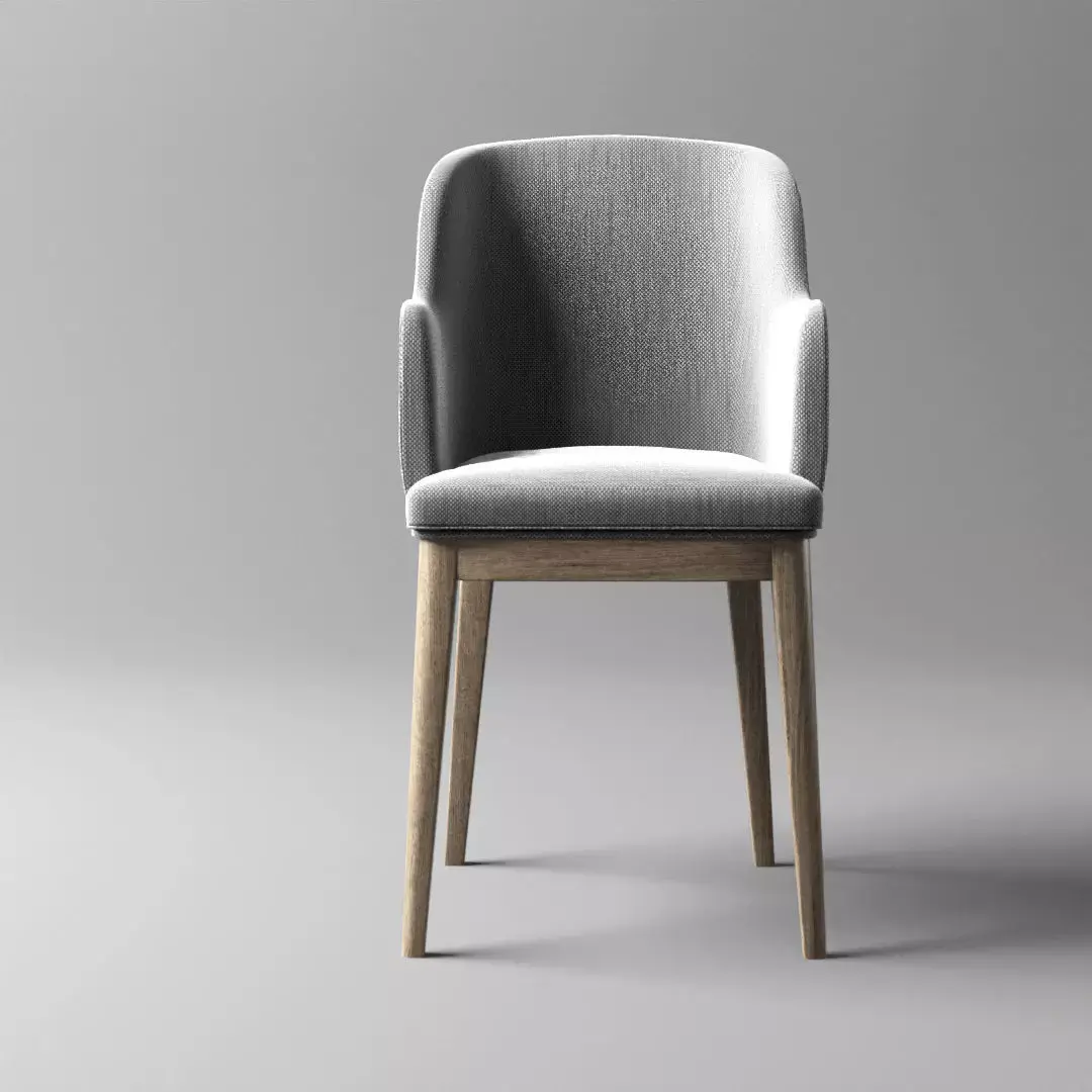 Chair dining with fabric and wooden legs Free low-poly 3D model