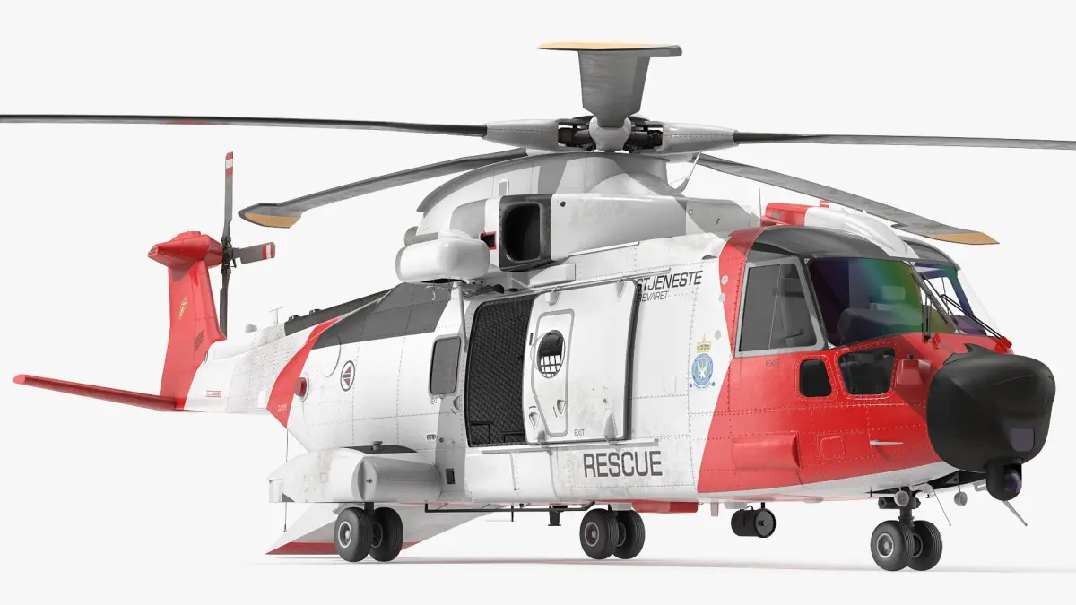 AgustaWestland AW101 Helicopter Norwegian Air Force 3D model purchase
