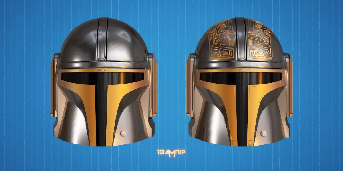 Detailed Mandalorian Helmet 3D print model