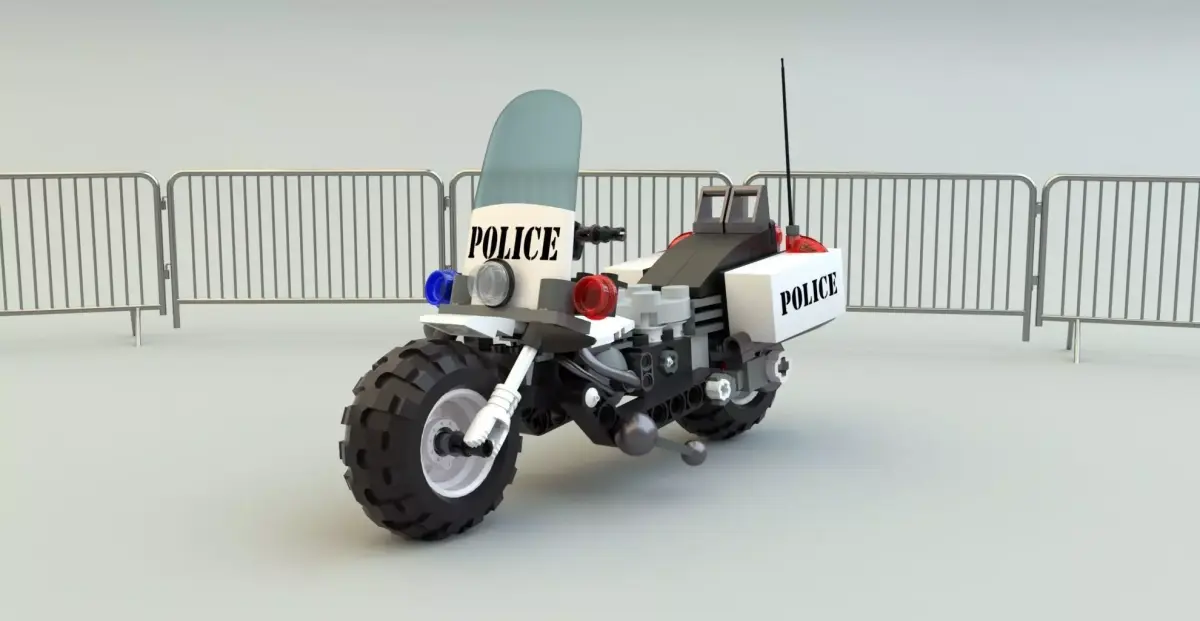 Lego Police Motorcycle  Low-poly 3D model