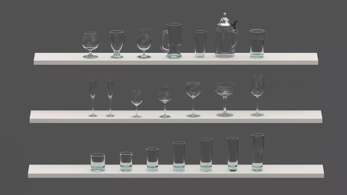 Set of glasses Free 3D model