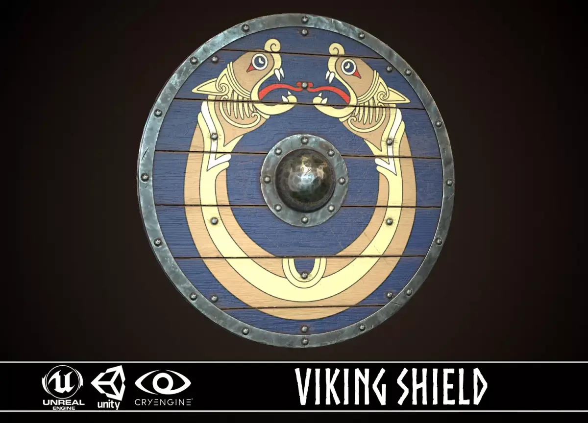 Viking Shield 21 Low-poly 3D model