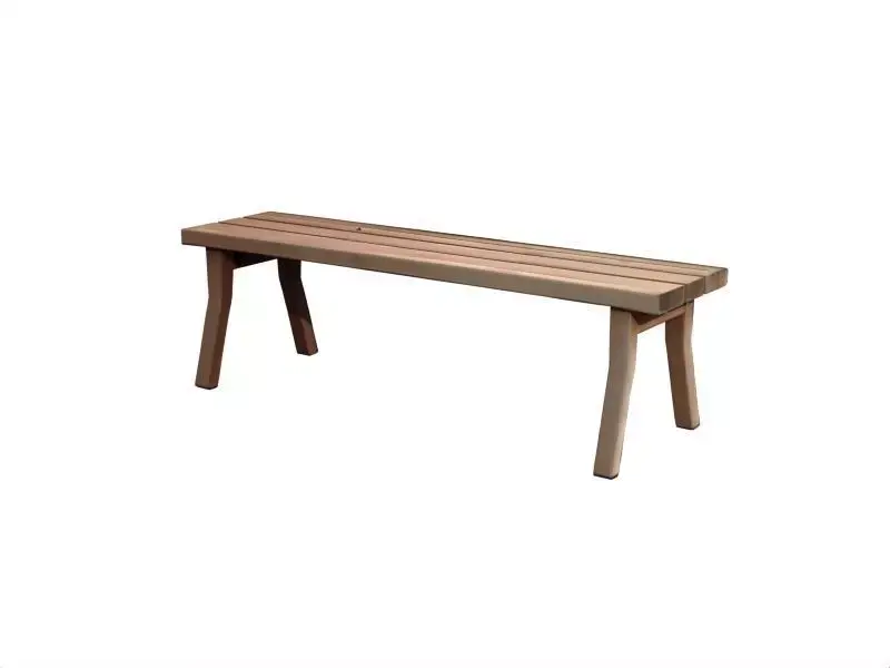 Simple Outdoor Wooden Bench Minimal Park Seating Free low-poly 3D model