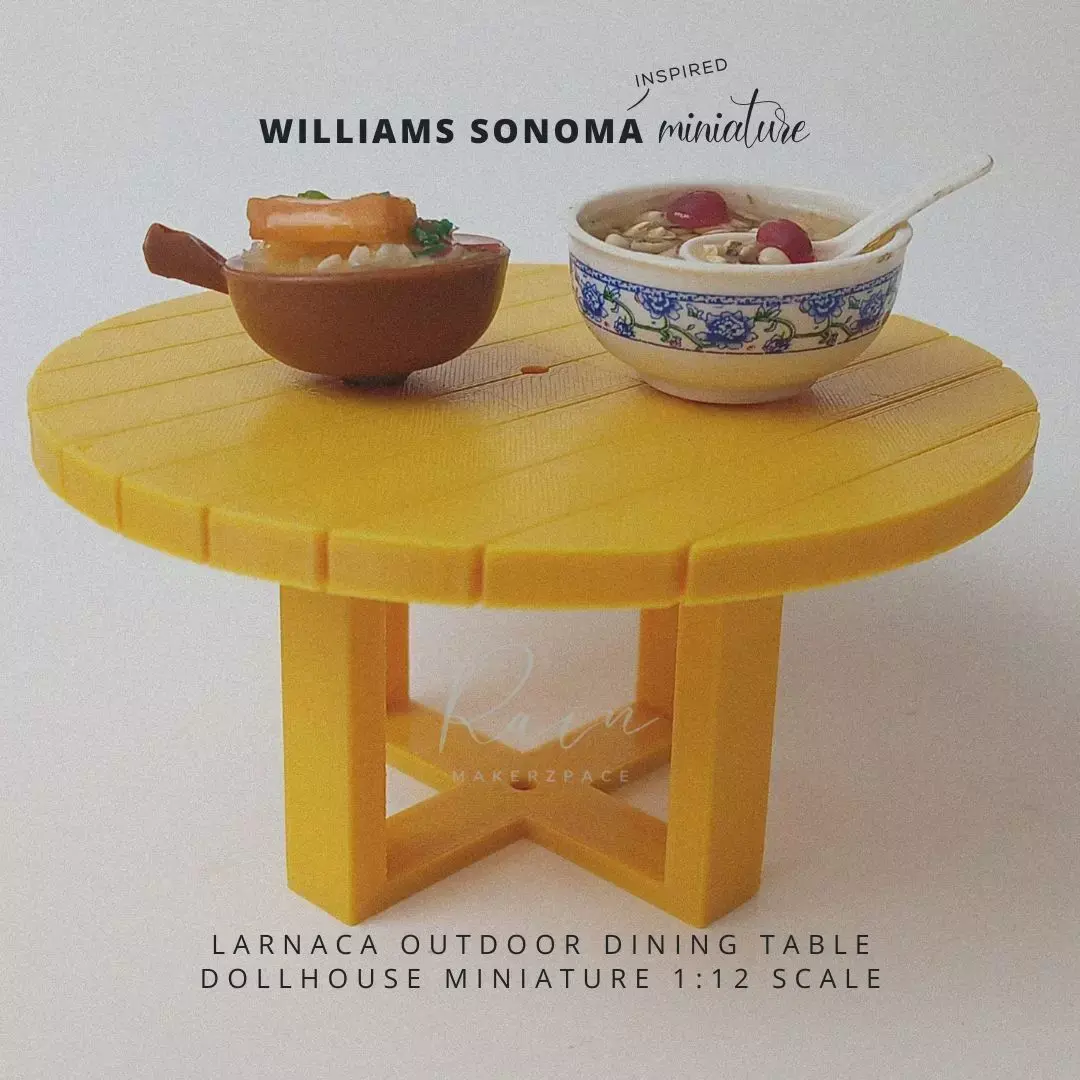 MINIATURE LARNACA OUTDOOR DINING TABLE WILLIAMS SONOMA 3D print model