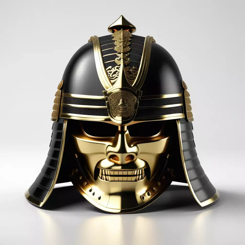 Golden Samurai Kabuto Mask Helmet 3D model