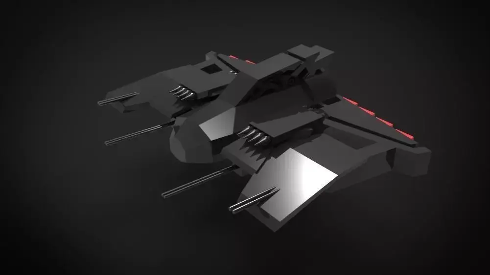 Spaceship 01 Low-poly 3D model