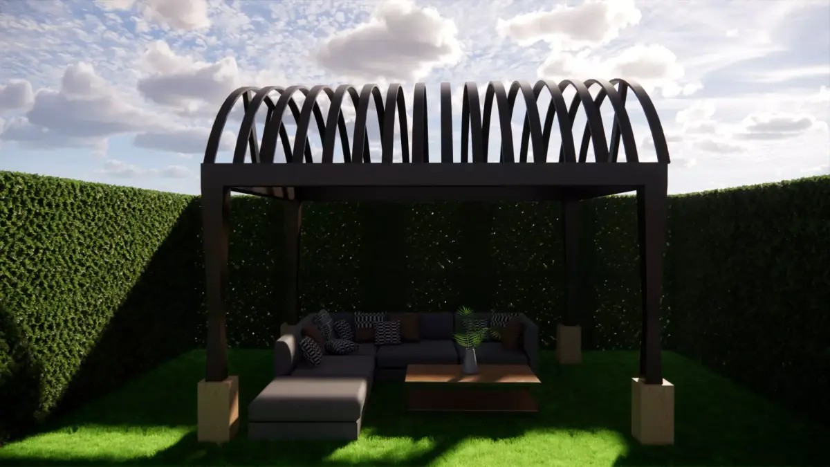 wooden pergola 3D model get