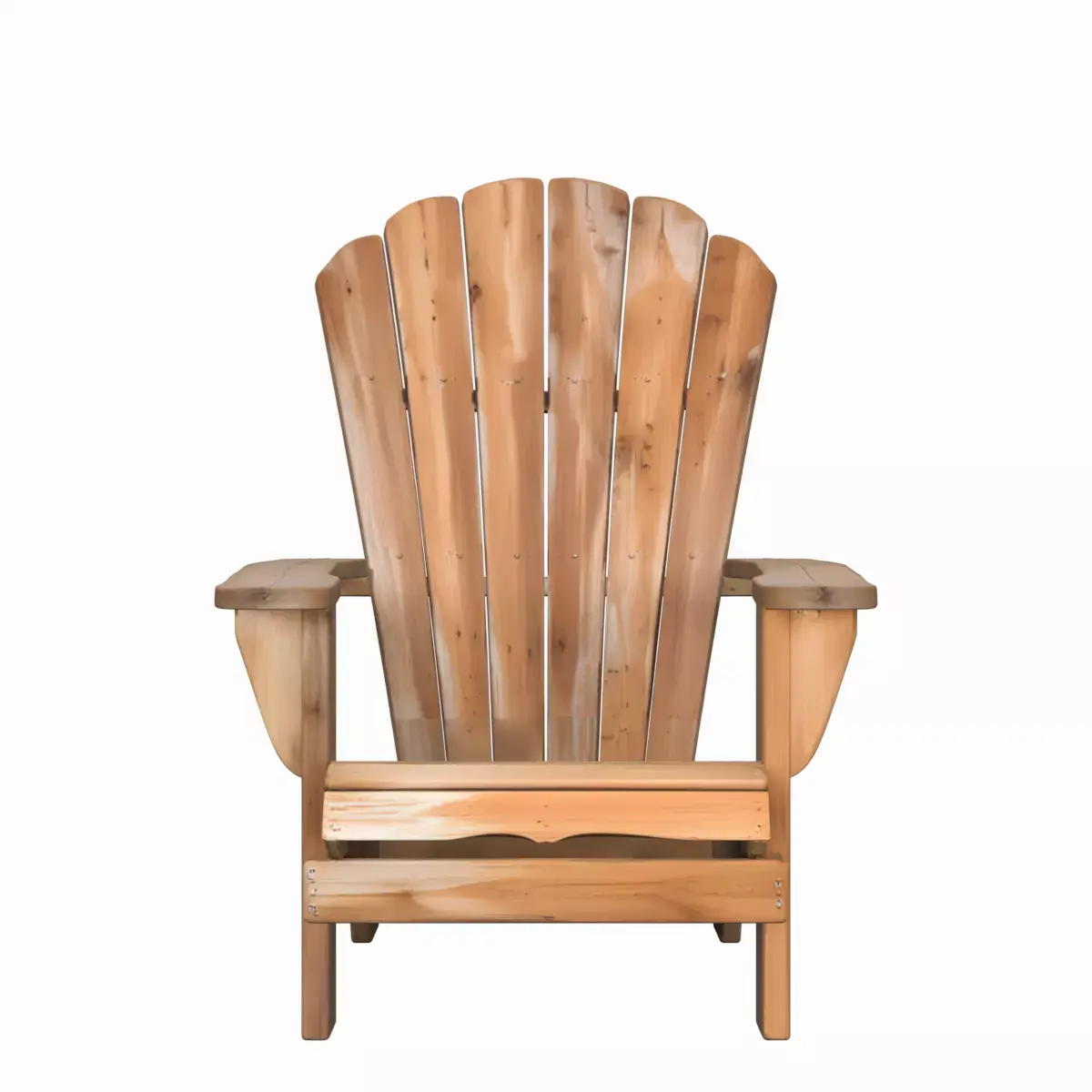 Natural Cedar Adirondack Chair Detailed 3D Model 3D model