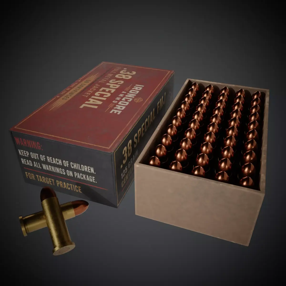 38 Special Ammunition Pack Game Ready PBR Low Poly 3D Models Low-poly 3D model