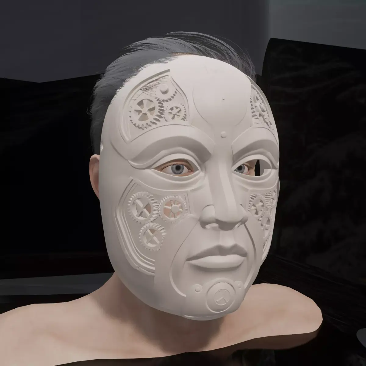 Steampunk Clockwork Humanoid Mask 3D print model