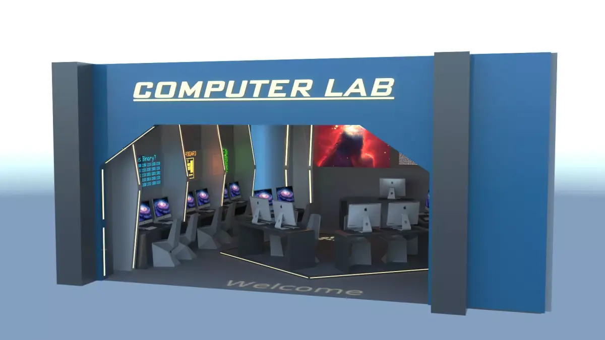 Futuristic Computer Lab Design 3D model