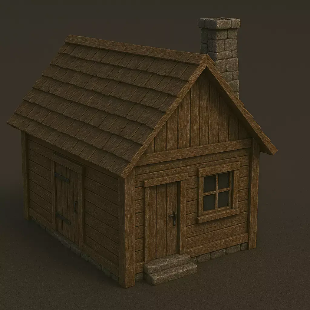 Rustic Village House 3D Model 3D model