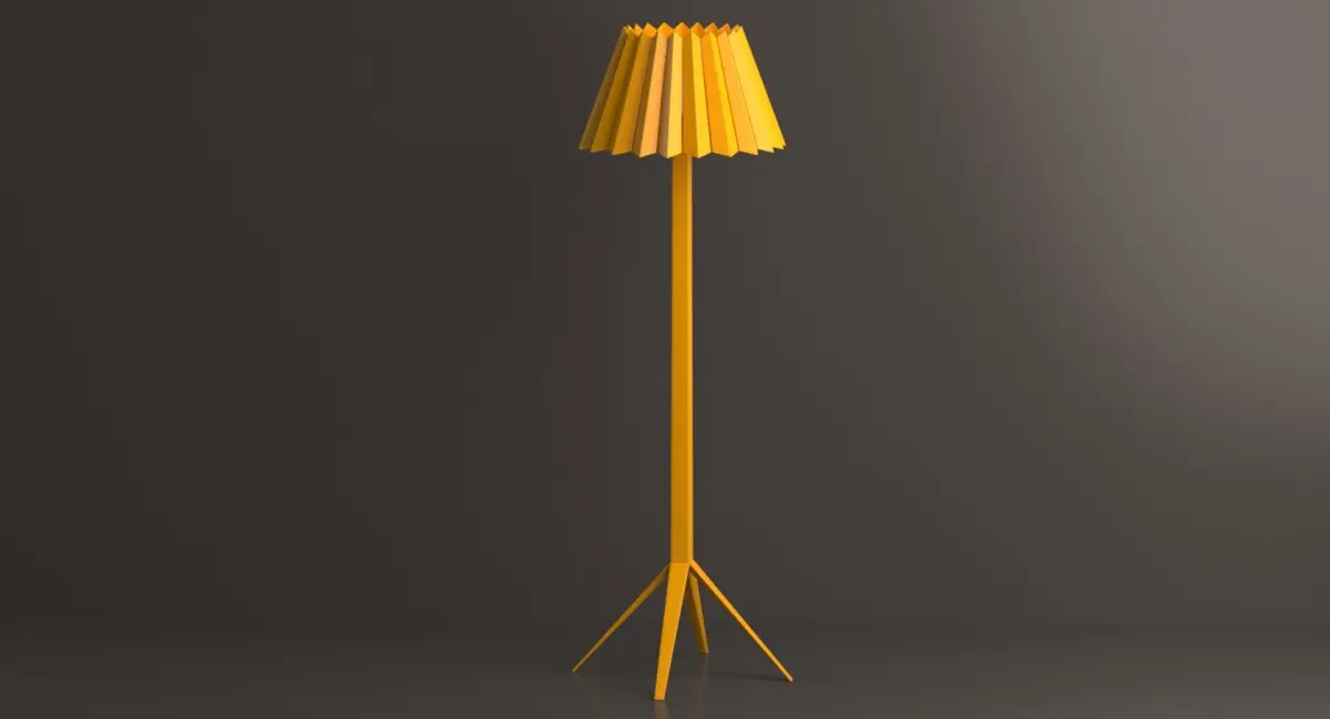 Lamp Standing Yellow 3D model