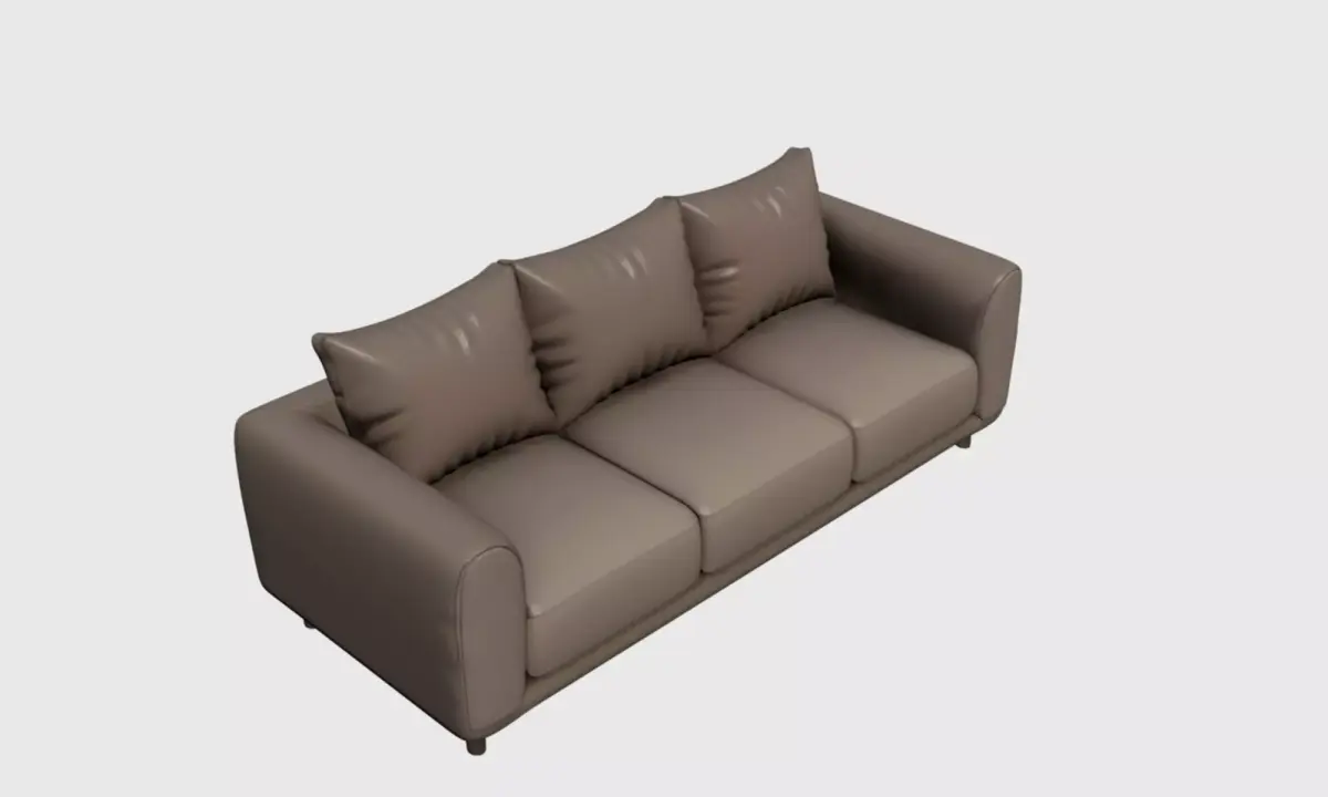 Modern Straight Sofa 3D Model Upholstered Seating to Interior 07 Free 3D model