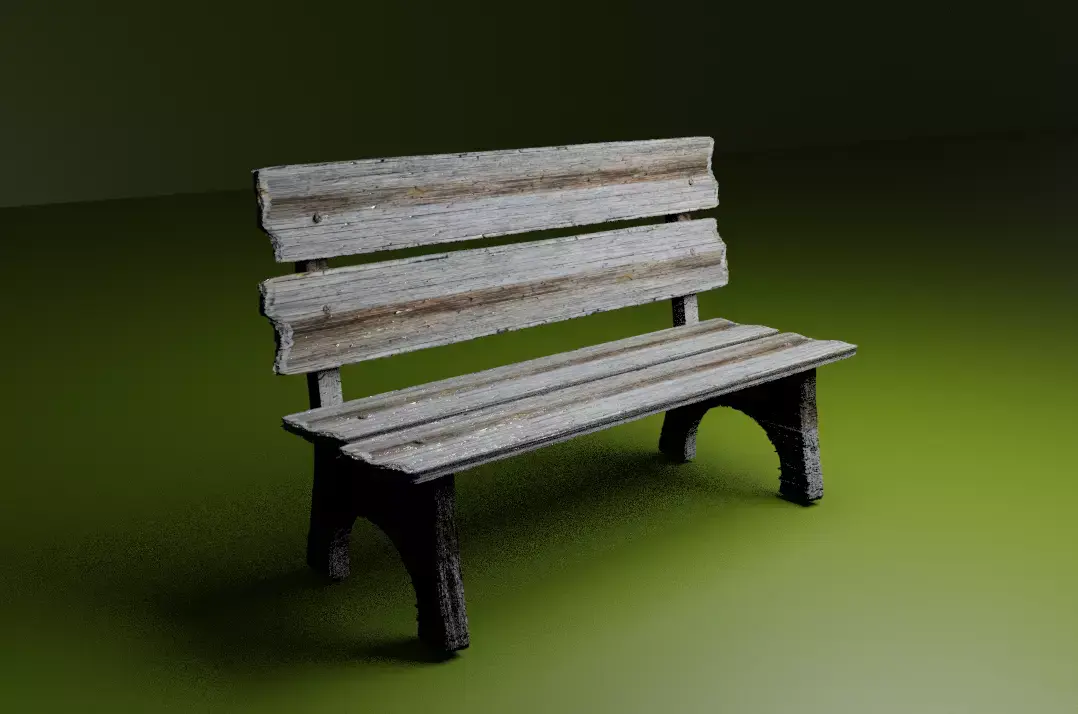 Wooden Garden Bench 3D model buy