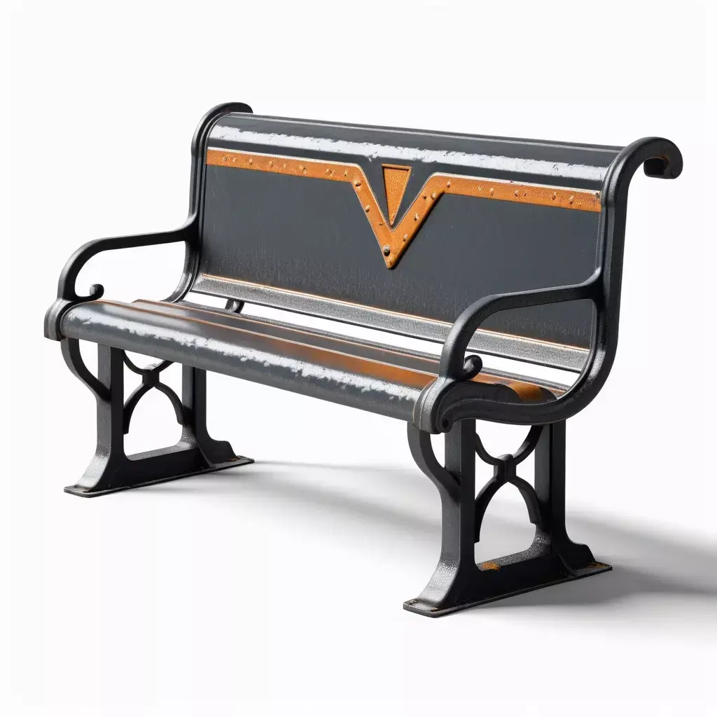 Vintage Cast Iron Park Bench 3D model