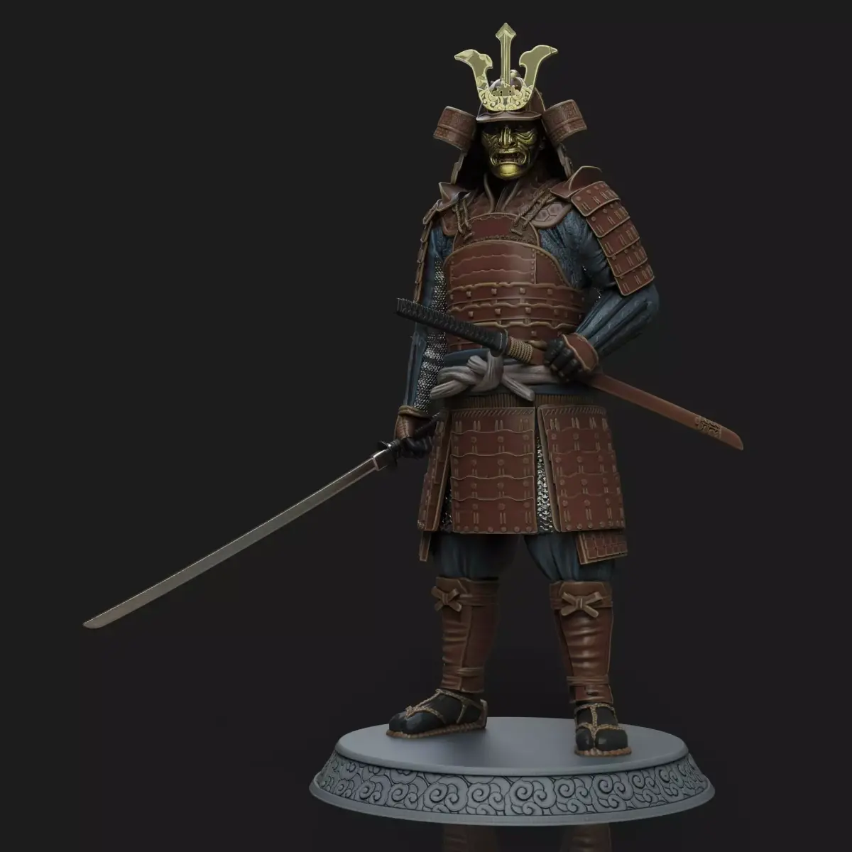 Samurai 3D model Low-poly 3D model