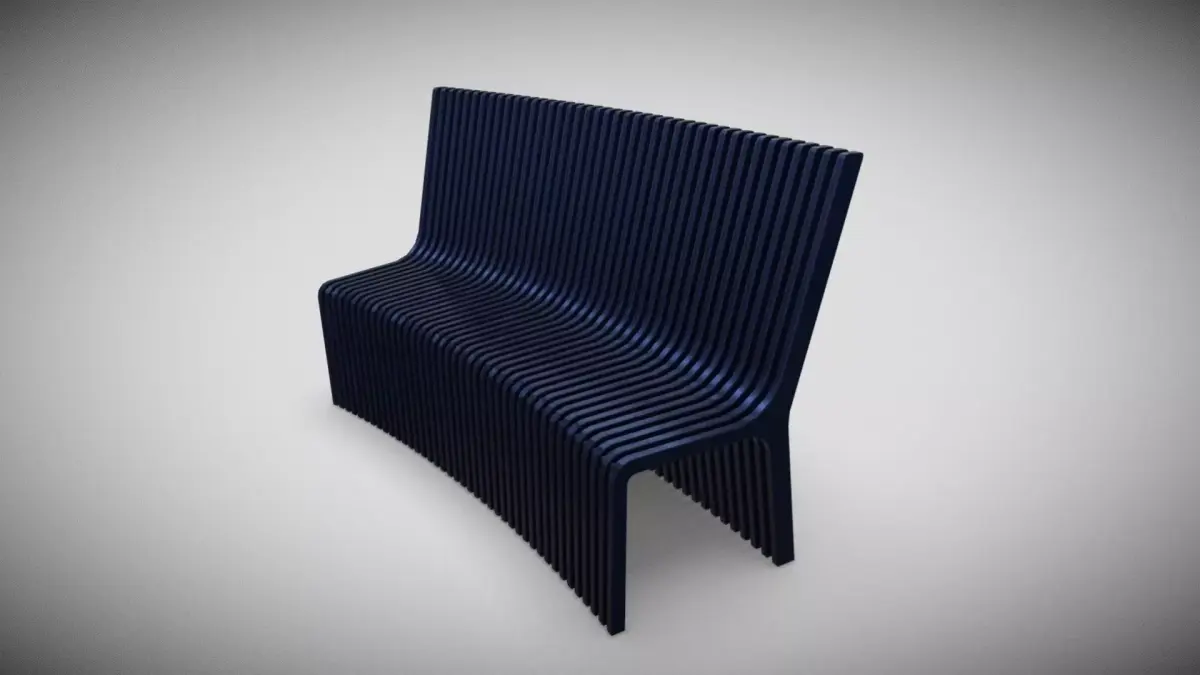 Outdoor Metal Bench Free low-poly 3D model