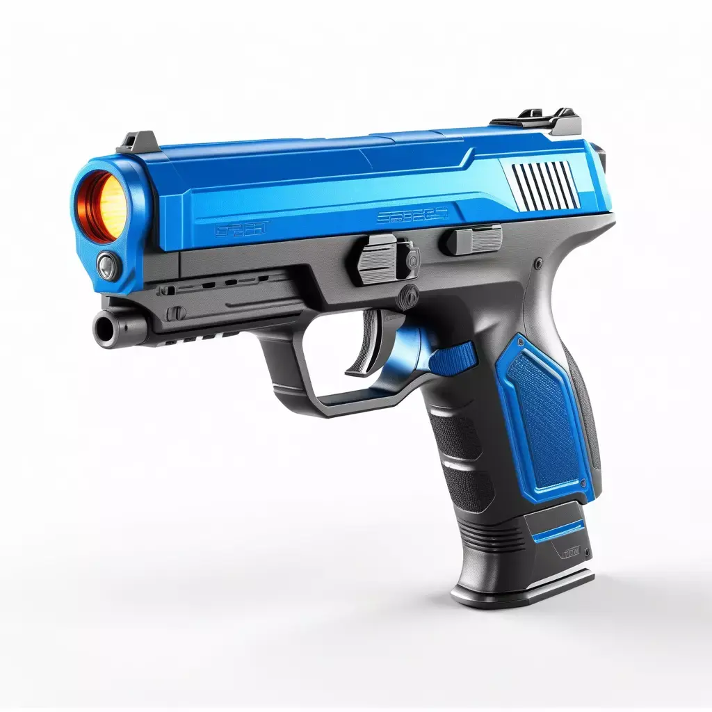 SciFi Pistol with Glowing Blue Barrel 3D model