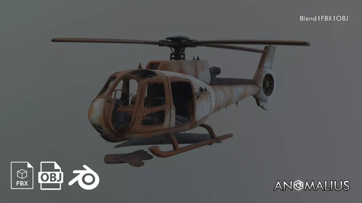 helicopter wreck 3D model